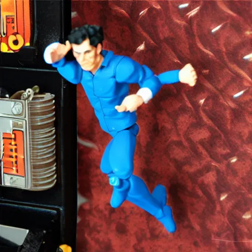 Image similar to quantum mechanics, stop motion vinyl action figure, plastic, toy, butcher billy style