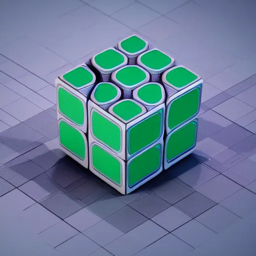 Image similar to futuristic rubicks cube,product,octane render,detailed,unreal render,3d,4k,isometric