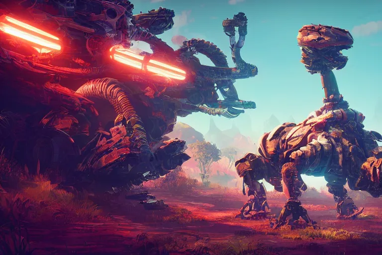 Image similar to shellsnapper machine mecanical creature robot of horizon forbidden west horizon zero dawn radiating a glowing aura global illumination ray tracing hdr fanart arstation by ian pesty and alena aenami artworks in 4 k