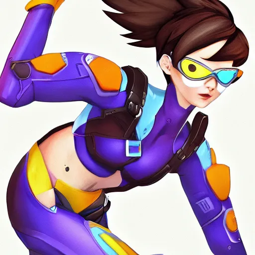 Image similar to b usty tracer from overwatch r 3 4 h e n t a i n s f w p o r n trending on pixiv