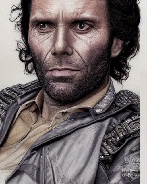 Prompt: portrait of gaius baltar from battlestar galactica, very detailed eyes, hyperrealistic, very detailed painting by glenn fabry, by joao ruas