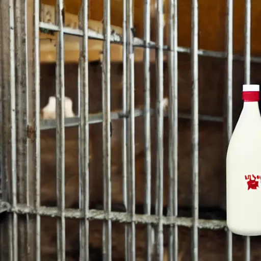Image similar to bottle of milk inside a jail