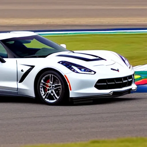 Image similar to a 2 0 1 5 ford corvette driving on a race track