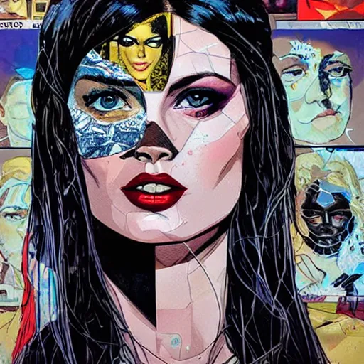 Image similar to The most beautiful person in the world, by MARVEL comics and Sandra Chevrier