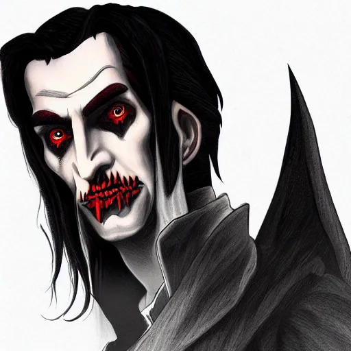 Image similar to Jared Lato as dracula highly detailed, detailed face, digital art, trending on artstation