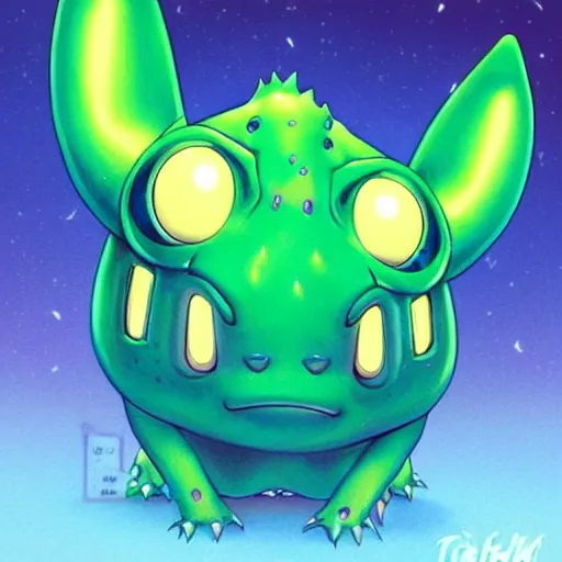 Image similar to lofi BioPunk Pokemon Bulbasaur portrait Pixar style by Tristan Eaton_Stanley Artgerm and Tom Bagshaw