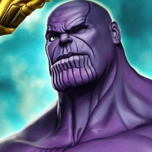 Image similar to Thanos coming out as trans