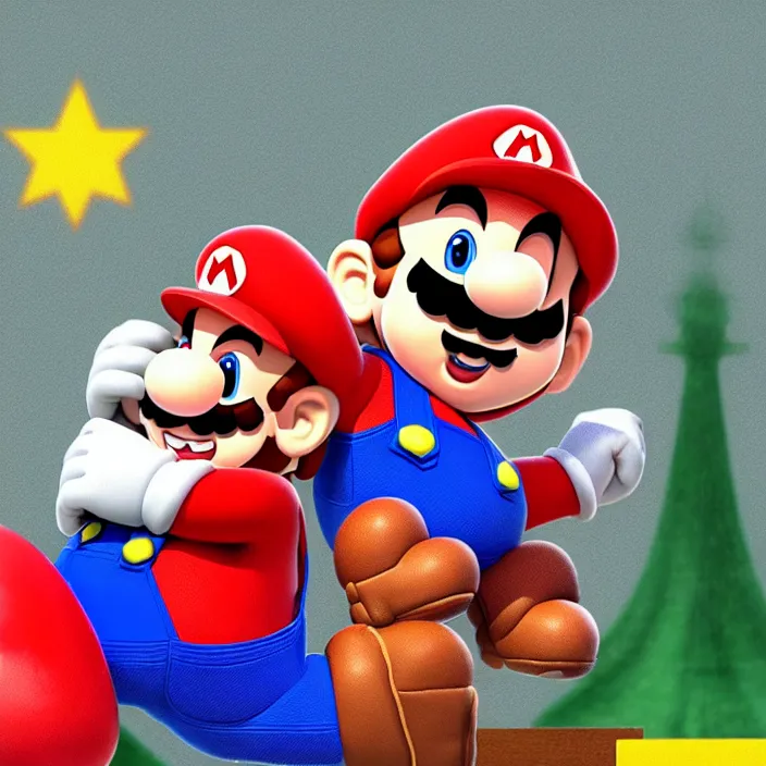 Image similar to super mario as a russian president