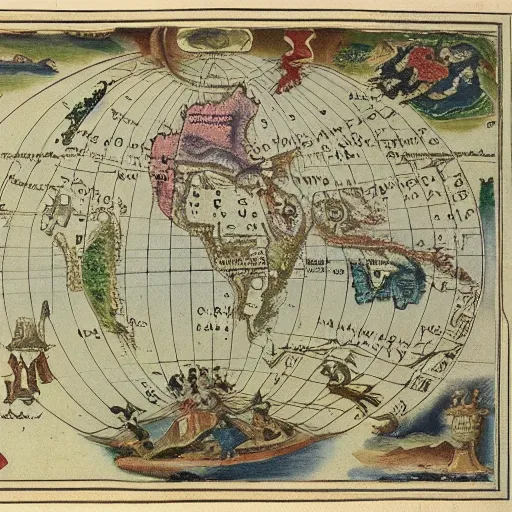 Image similar to the world map according to the ottoman empire in 1 5 6 5