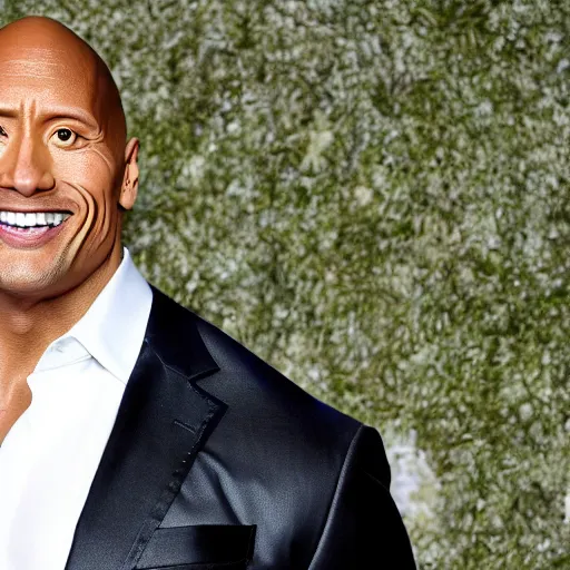 Prompt: dwayne johnson with pearl earrings