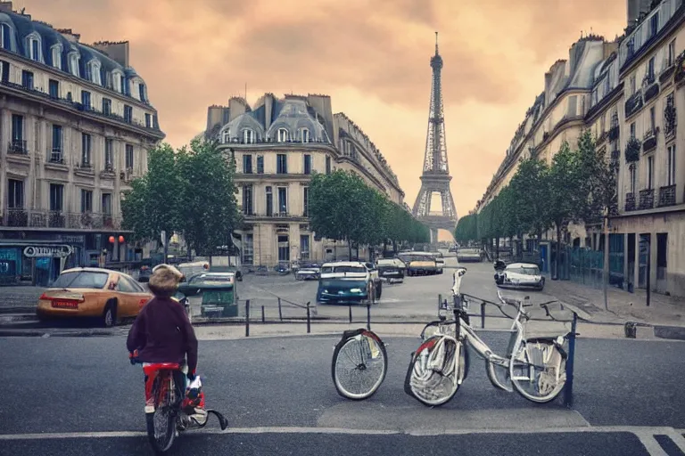 Image similar to Paris cityscape in the Upside Down Stranger Things style