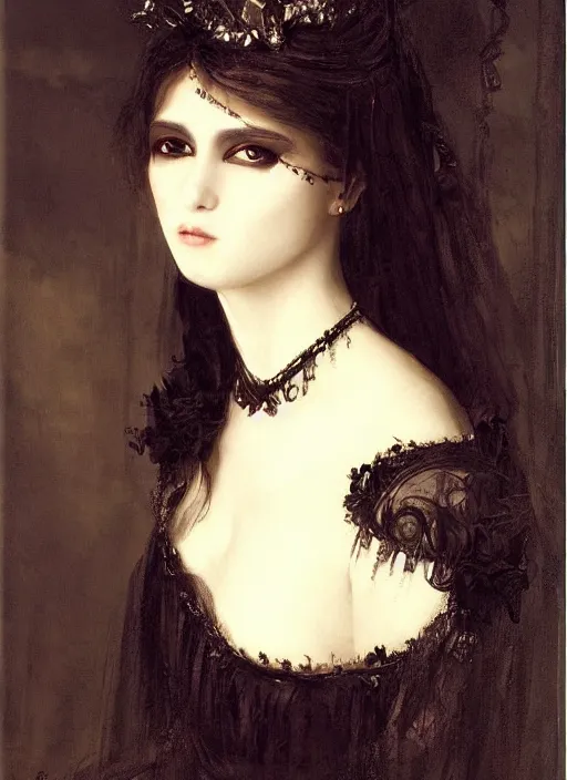 Prompt: gothic princess portrait. by william - adolphe bouguerea highly detailded