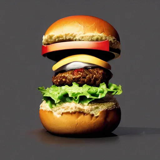 Prompt: A Photograph of a Hamburger, Designed in a Brutalist Way, 8k, exquisite detail, photorealistic