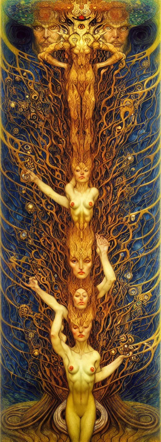 Image similar to Divine Chaos Engine by Karol Bak, Jean Delville, William Blake, Gustav Klimt, and Vincent Van Gogh, symbolist, visionary