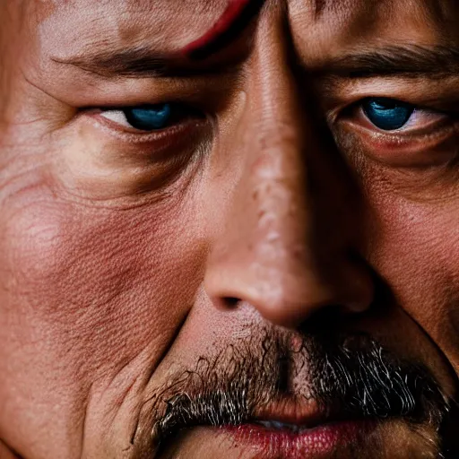 Prompt: closeup portrait of Dwayne Johnson as samurai , photograph, natural light, sharp, detailed face, magazine, press, photo, Steve McCurry, David Lazar, Canon, Nikon, focus