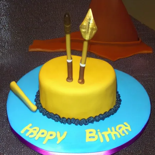 Image similar to birthday cake with golden axe