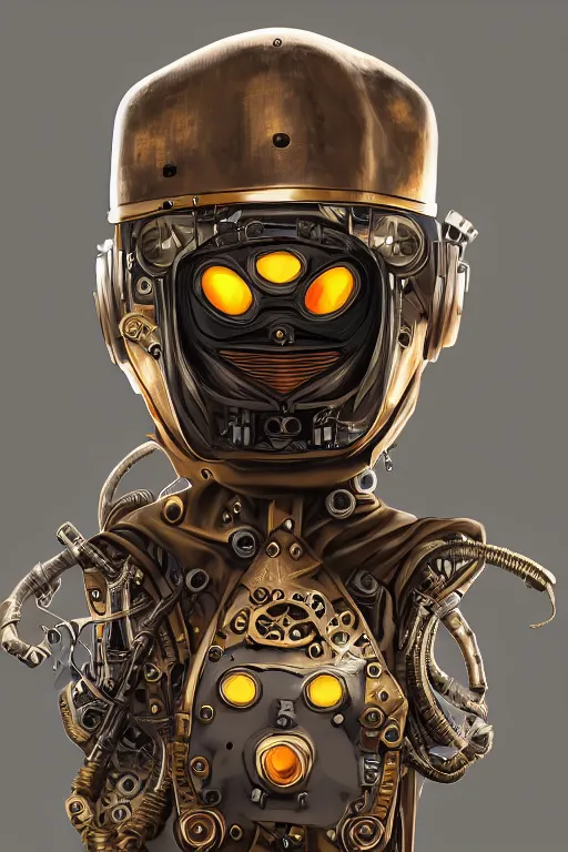 Image similar to steampunk helmet fantasy art mask robot ninja stylized digital illustration sharp focus, elegant intricate digital painting artstation concept art global illumination ray tracing advanced technology chaykin howard and campionpascale and cooke darwyn and davis jack