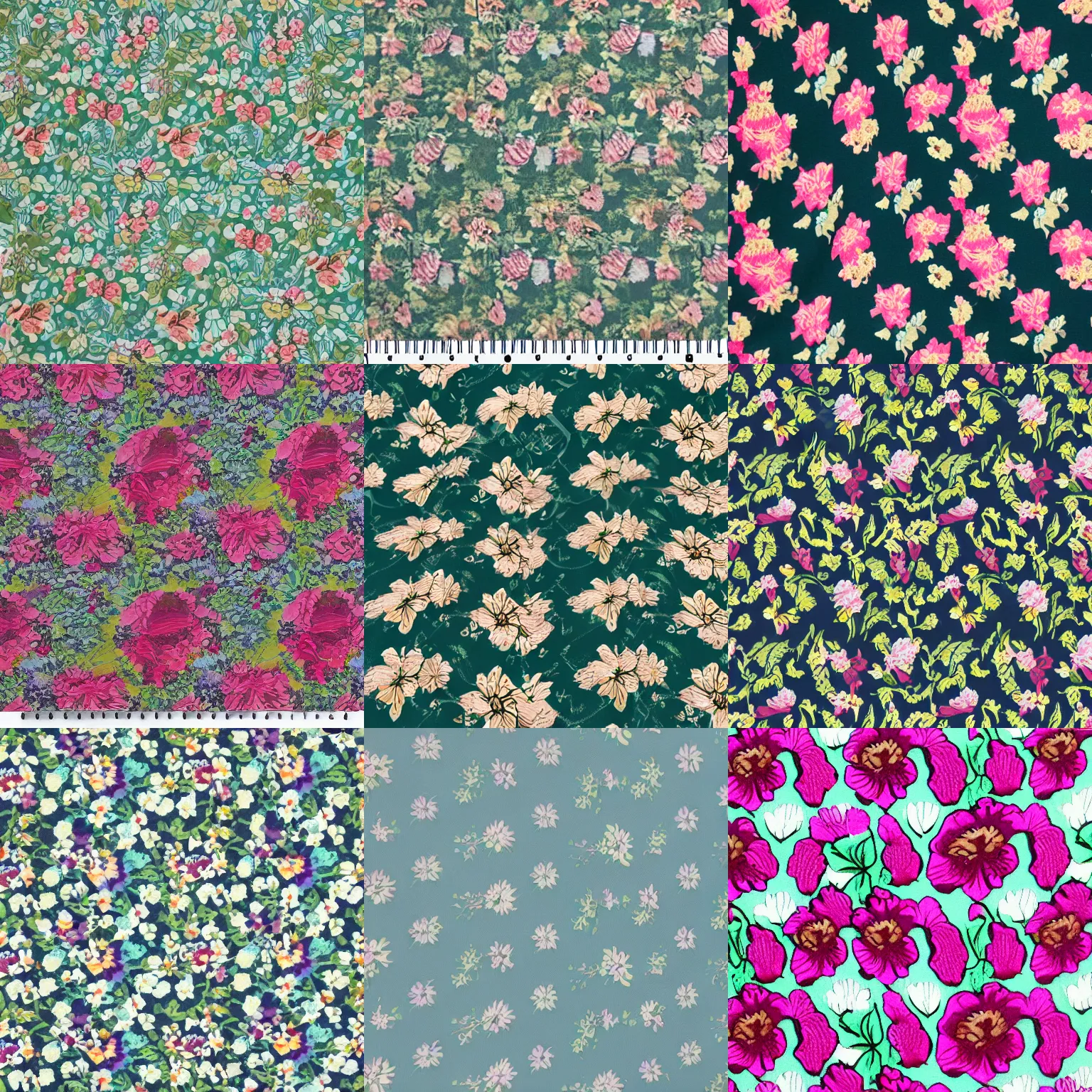 Prompt: floral pattern fabric swatch