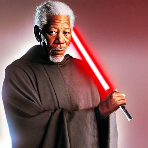 Image similar to Morgan Freeman as a sith lord, the emperor