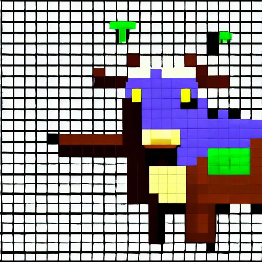 Image similar to voxel cow pixel art