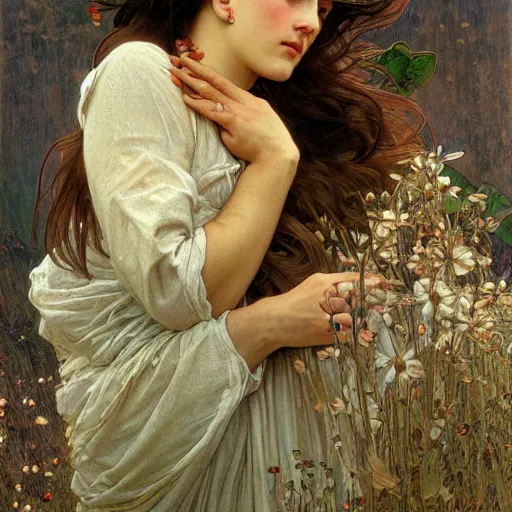Image similar to wind kissed pictures, ashes, lament, photorealism, hyper - realism, 4 k, high resolution, hyper detailed, realistic, by waterhouse, alphonse mucha, max ernest,