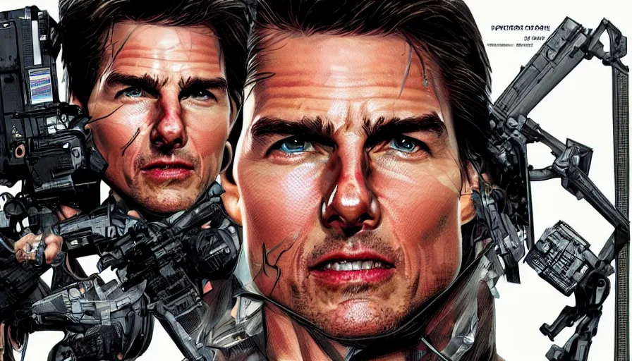 Prompt: Tom Cruise, comics style, hyperdetailed, artstation, cgsociety, 8k