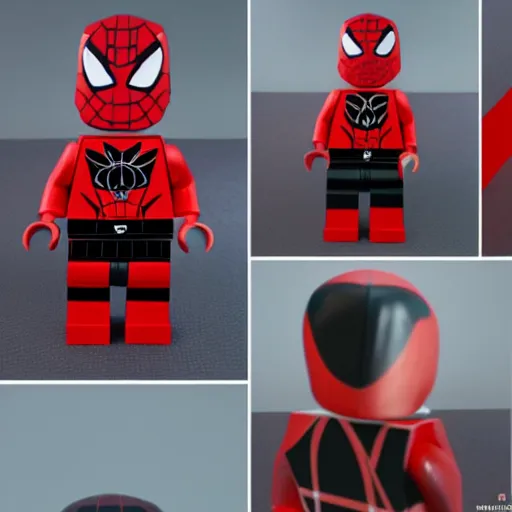 Prompt: miles morales as a lego man with frown,