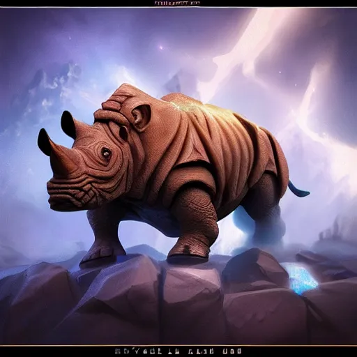 Image similar to crystal rhino trending on Artstation