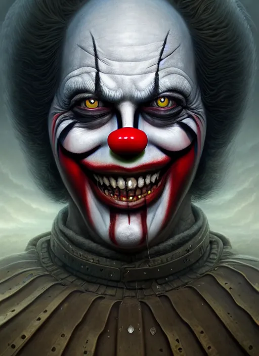 Scary Clown Face. Clown Mutant. Horror Movie Character. Close-up View.  AI-generated Stock Illustration - Illustration of portrait, fantasy:  267599996