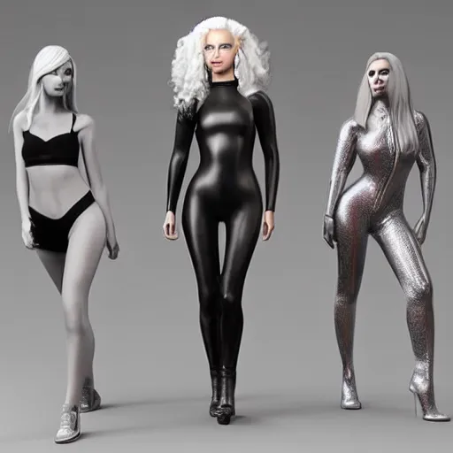 Image similar to “These 3D portraits are unbelievably incerdibly realistic. unreal engine 5. RTX. ray tracing. nvidia hairworks. portrait of Gorgeous girl with white hair futuristic. In bodysuit. Magic sparkles. very high detailed. By Charli Amani. ultra by Vishwesh Taskar By Bobbang. By Adele Duvinh