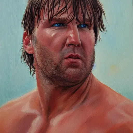 Image similar to dean ambrose, oil painting