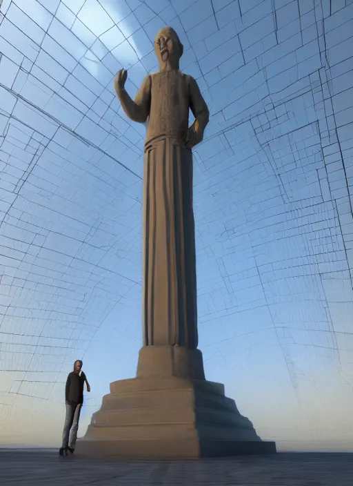 Image similar to highly detailed realistic architecture 3 d render of a stele in the style of vladimir shukhov standing in a city park, archdaily, made in unreal engine 4 octane render