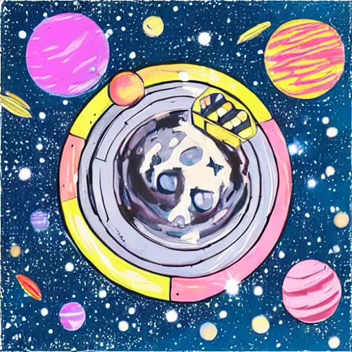 Image similar to outerspace, flowers, fun, comic relief, diversion