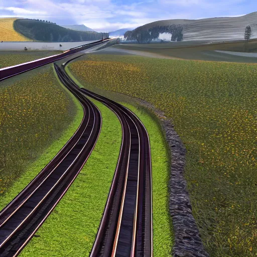 Prompt: Euro track simulator 2022 screenshot, 8k hdr realistic landscape of feelds near Bratislava, Slovakia