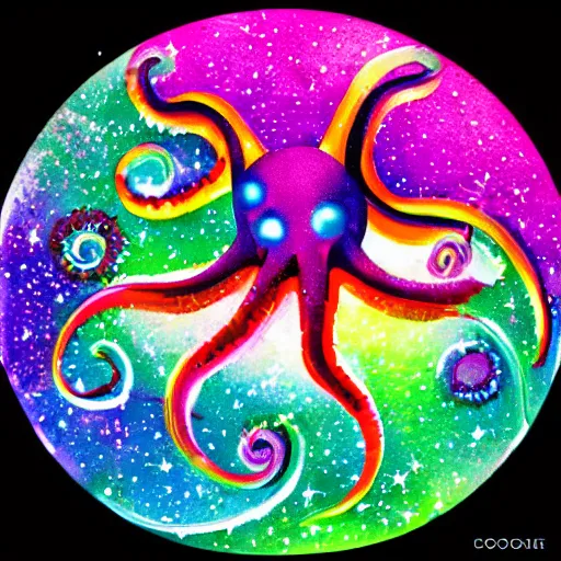 Image similar to rainbow cosmic octopus