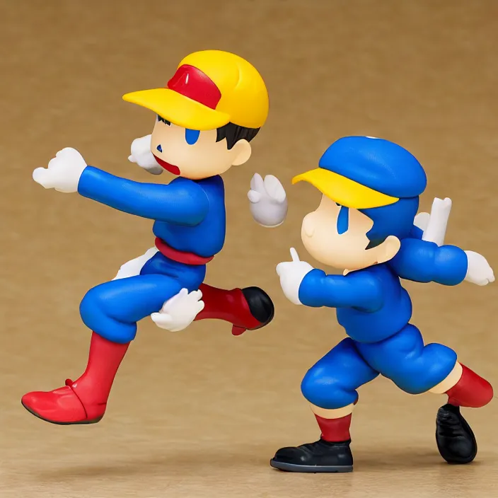 Image similar to Ness, a GOODSMILE figure of Ness from Earthbound, figurine, detailed product photo,
