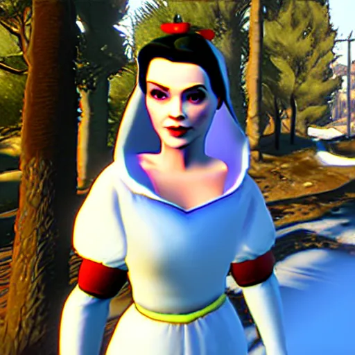 Image similar to snow white in gta, game screenshot