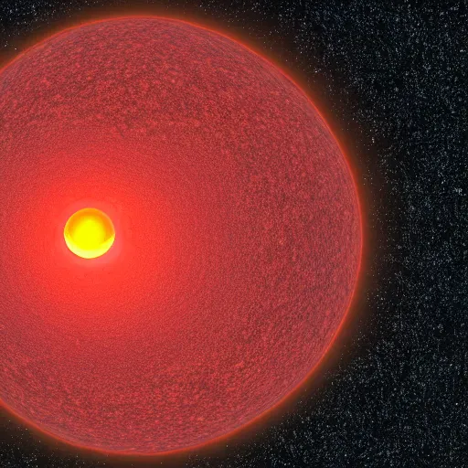 Image similar to a dyson sphere surrounding a red giant prior to collapsing