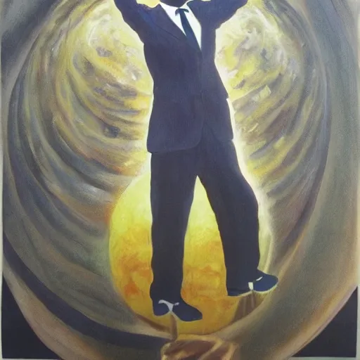 Prompt: a highly-detailed oil painting of Martin Luther King holding the world on his shoulders