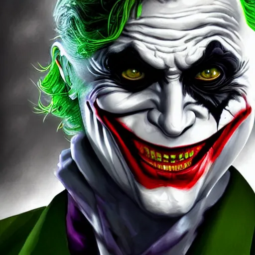 Prompt: the joker with the batman mask, digital painting, amazing detail, artstation, cgsociety