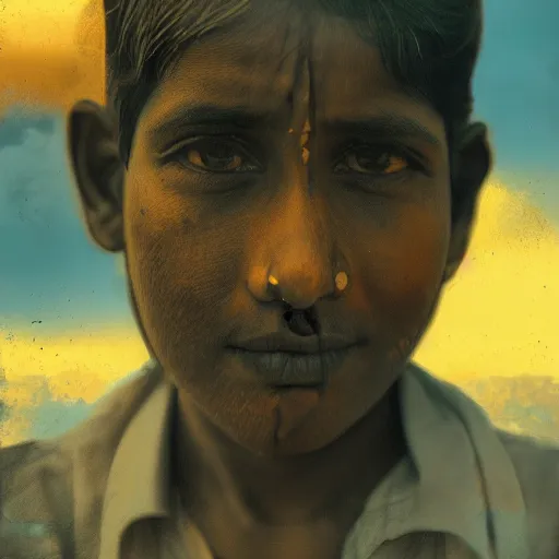 Prompt: photograph of the impacts of climate change across India, realism, Portraiture art style, artstation, digital painting, cinematic, concept art, 35mm grain filter