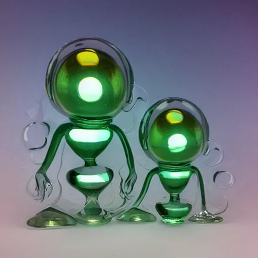 Prompt: glass aliens