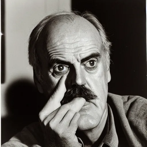 Image similar to a photograph of john cleese by man ray