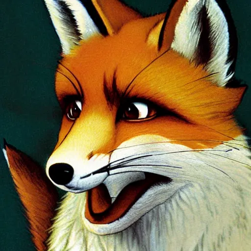 Prompt: close up portrait of fox mccloud by norman rockwell, furry, anthropomorphic, fox mccloud star fox, norman rockwell