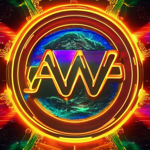 Image similar to a and w vaporwave logo, digital art, cosmic, 3 d high definition, trending on art station, photorealistic, high resolution, 8 k, octane, hyper detailed, insane details, intricate, elite, ornate, elegant trend, highly detailed and intricate, sharp focus, photography, unreal engine