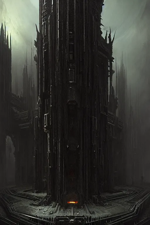 Image similar to demon lair by greg rutkowski, giger, maxim verehin