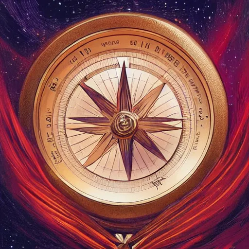 Prompt: a detailed digital art of a star compass, by victo ngai and justin gerard, digital art, realistic painting, very detailed, sharp focus, fantasy, dnd, trending on artstation