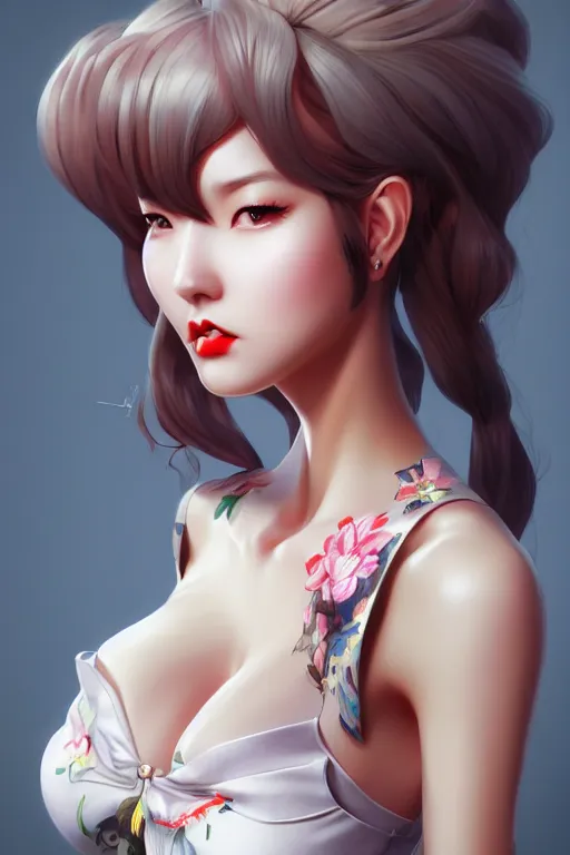 Image similar to a pin up and beautiful fashion and dreamlke japan girl, charming, art by artgerm & jeehyung lee & wlop, hyperdetailed, 8 k realistic, symmetrical, frostbite 3 engine, cryengine, dof, trending on artstation, digital art,