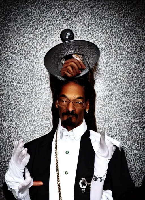 Prompt: promo photo of Snoop Dogg in a maid outfit