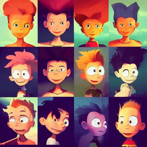 Image similar to face icon stylized minimalist rugrats, loftis, cory behance hd by jesper ejsing, by rhads, makoto shinkai and lois van baarle, ilya kuvshinov, rossdraws global illumination